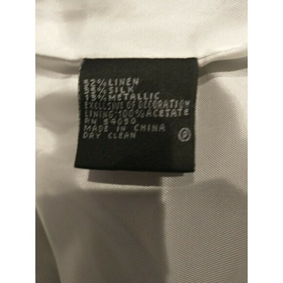 Anne Klein Womens Blazer size 6 Small black linen silk metallic cropped Holiday - Picture 10 of 10